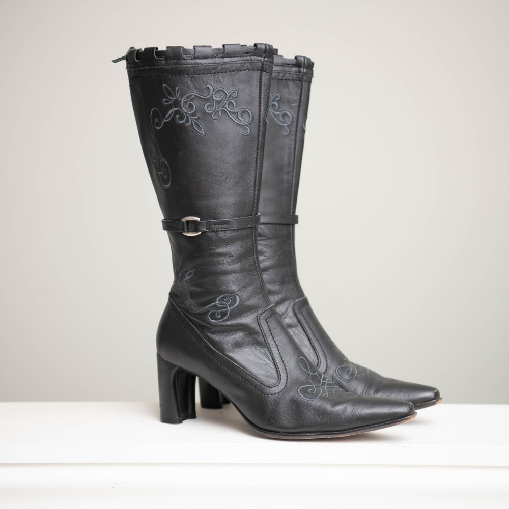 Roper Boots Sz 7 Victorian Croquette Cute Goth Steampunk Festival Urban Cowgirl - Picture 2 of 7